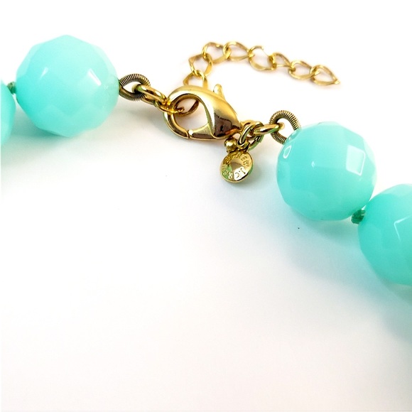J. Crew Statement Necklace with Large Aquamarine Blue Beads EUC - Picture 3 of 4